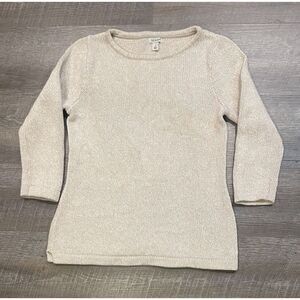 Vintage LL Bean Women's Heavy Knit Sweater Size S Reg Beige Pullover